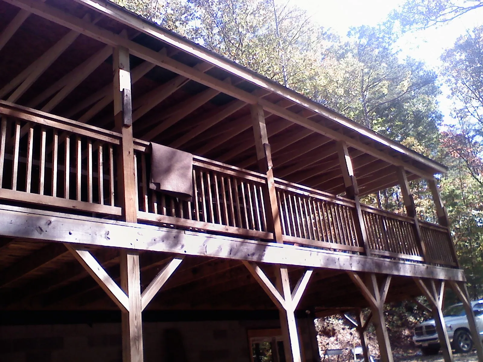 Timber framing under a new elevated porch and deck — Roof Leak Repair in Tatum by Roofing Brothers